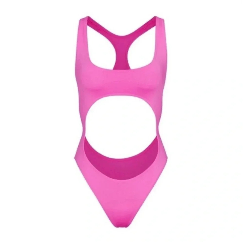 SKIMS Swim Cut Out Monokini in Taffy Pink Size 4X New with Tags